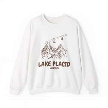 Lake Placid, New York Mountain Gondola Sweatshirt, Travel Graphic - 0