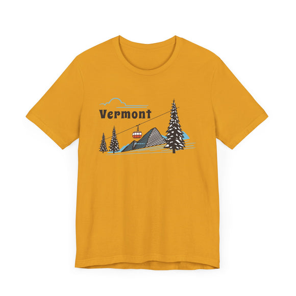 Vermont T-Shirt - Retro Ski Mountain Gondola Unisex Vermont Shirt