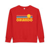 Orlando, Florida Toddler Sweatshirt - Retro Sun Orlando Toddler Crewneck Sweatshirt