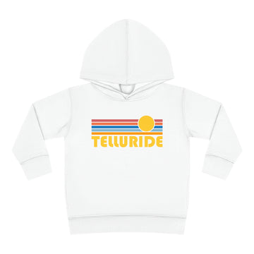 Buy white Telluride, Colorado Toddler Hoodie - Retro Sunrise Unisex Telluride Toddler Sweatshirt