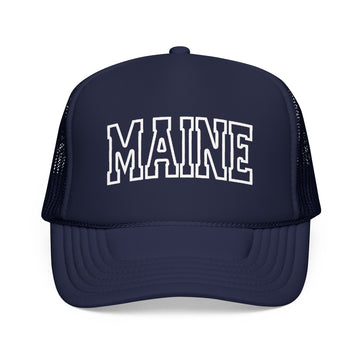 Maine Trucker Hat — Vintage College Foam Mesh Cap