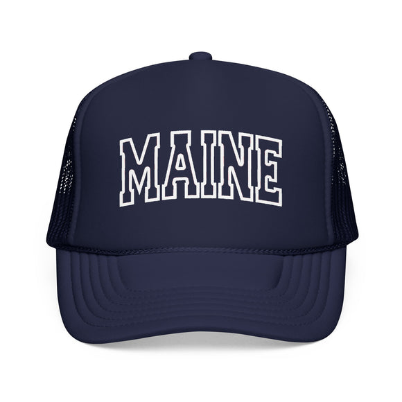 Maine Trucker Hat — Vintage College Foam Mesh Cap