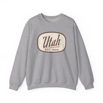 Buy sport-grey Utah Sweatshirt - Unisex Retro Utah Crewneck Sweatshirt