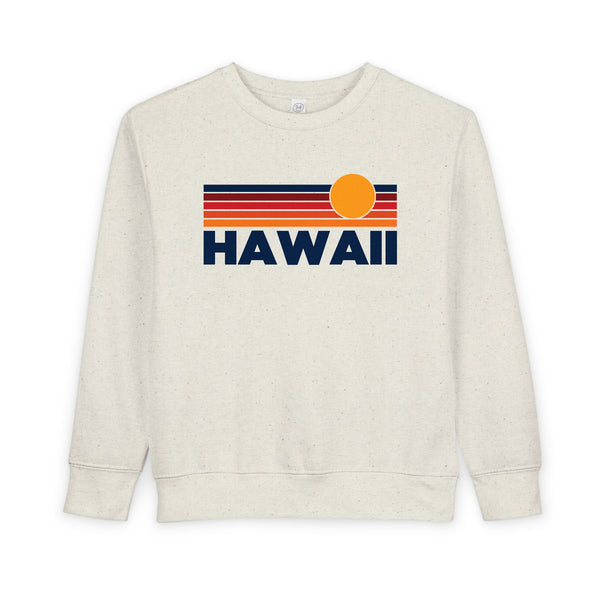 Hawaii Toddler Sweatshirt - Retro Sun Hawaii Toddler Crewneck Sweatshirt