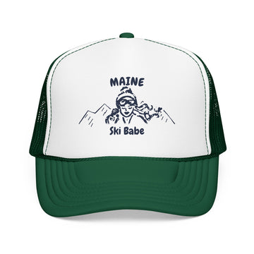 Buy kelly-white-kelly Maine Ski Babe Trucker Hat — Foam Mesh Cap