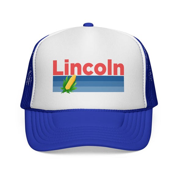 Lincoln, Nebraska Retro Corn and Farm Trucker Hat