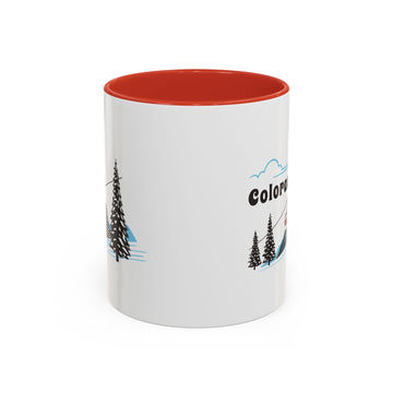 Colorado Retro Snow Skiing Mountain 11 oz Mug, Ski Lodge Decor Coffee Cup, Mountain Gondola Lover Gift, Retro Skiing Mug - 0