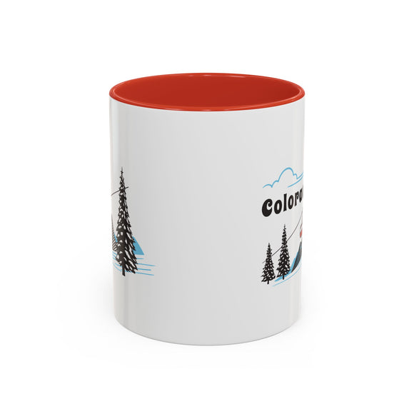 Colorado Retro Snow Skiing Mountain 11 oz Mug, Ski Lodge Decor Coffee Cup, Mountain Gondola Lover Gift, Retro Skiing Mug