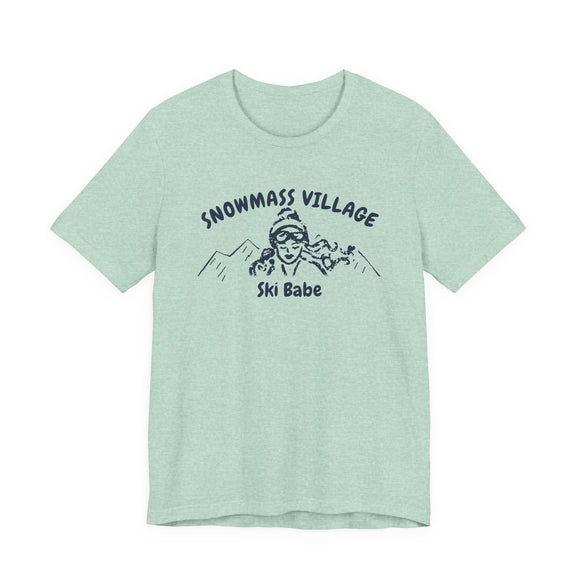 Snowmass Village, Colorado Ski Babe T‑Shirt - Retro Skiing Graphic Tee