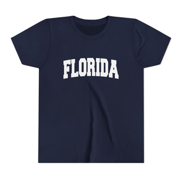 Buy navy Florida Youth Graphic Tee - Kids T Shirt - Varsity Arch