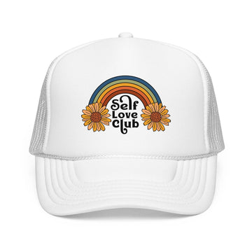 Kids Self Love Club Trucker Hat Boho - Youth Snapback Cap on white background