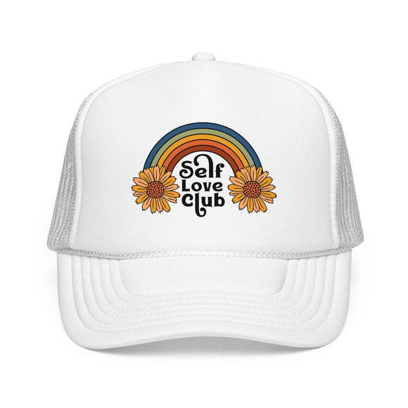 Kids Self Love Club Trucker Hat Boho - Youth Snapback Cap on white background