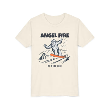 Angel Fire, New Mexico Yeti Snowboard Youth Tee - Kids Skiing Shirt