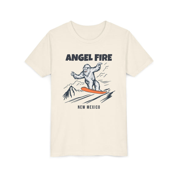 Angel Fire, New Mexico Yeti Snowboard Youth Tee - Kids Skiing Shirt
