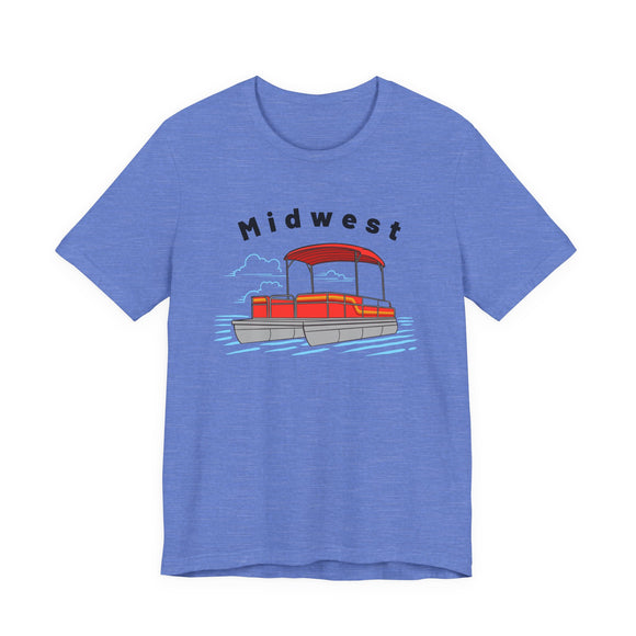 Midwest T Shirt - Retro Pontoon Boat Midwest Tee