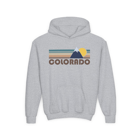 Colorado Youth Hoodie - Retro Mountain Colorado Youth Sweatshirt