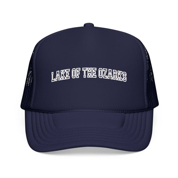 Kids Lake of the Ozarks, Missouri Trucker Hat Vintage Colleg on white background