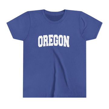 Buy heather-true-royal Oregon Youth Graphic Tee - Kids T Shirt