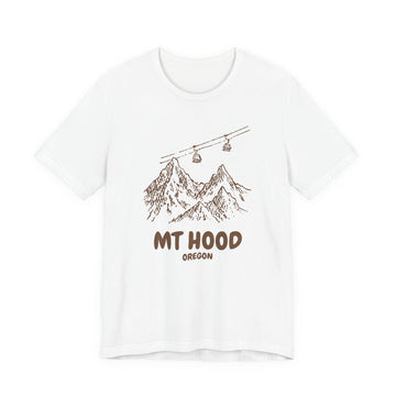 Mt Hood, Oregon Mountain T-Shirt — Vintage Gondola Ski Mountain Tee - 0