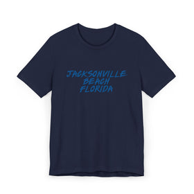 Buy navy Jacksonville Beach T-Shirt | 100% Cotton Retro Florida Tee
