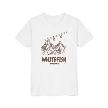 Whitefish, Montana Youth T-Shirt — Vintage Gondola Ski Mountain Tee - 0