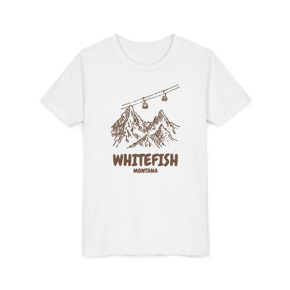 Whitefish, Montana Youth T-Shirt — Vintage Gondola Ski Mountain Tee