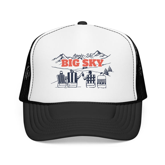 Big Sky, Montana Après-ski Trucker Hat — Foam Mesh Cap