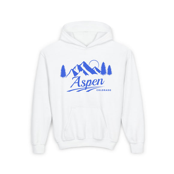 Retro Aspen, Colorado Youth Hoodie - Mountain Aspen, Colorado Kids Sweatshirt, Cute Aspen, Colorado Children's Pullover