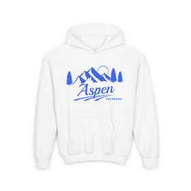 Retro Aspen, Colorado Youth Hoodie - Mountain Aspen, Colorado Kids Sweatshirt, Cute Aspen, Colorado Children's Pullover