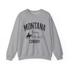 Buy sport-grey Montana Sweatshirt - Mountain Cowboy Graphic Crewneck