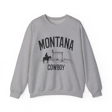 Buy sport-grey Montana Sweatshirt - Mountain Cowboy Graphic Crewneck