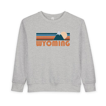 Wyoming Toddler Sweatshirt - Retro Mountain Wyoming Toddler Crewneck Sweatshirt - 0