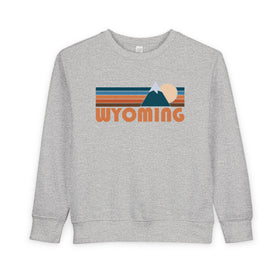 Wyoming Toddler Sweatshirt - Retro Mountain Wyoming Toddler Crewneck Sweatshirt