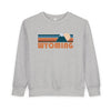 Wyoming Toddler Sweatshirt - Retro Mountain Wyoming Toddler Crewneck Sweatshirt