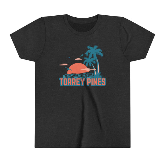 Torrey Pines, California Youth Shirt - Retro Palm Tree Torrey Pines Kid's T-Shirt