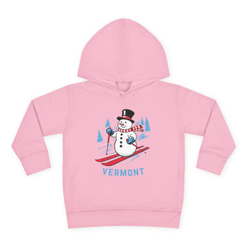 Buy pink Vermont Toddler Hoodie - Unisex Skiing Snowman Vermont Sweatshirt