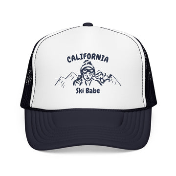Buy navy-white-navy California Ski Babe Trucker Hat — Foam Mesh Cap
