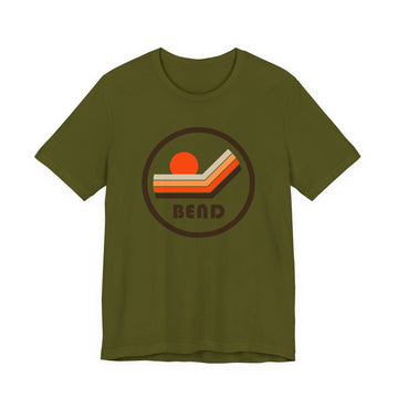 Buy olive Bend, Oregon T-Shirt - Sunset Mountain Graphic Tee