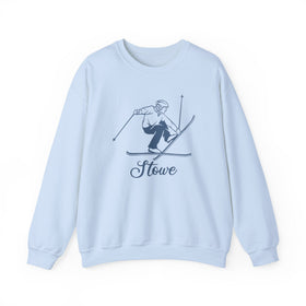 Buy light-blue Stowe, Vermont Sweatshirt - Vintage Skiing Graphic Crewneck
