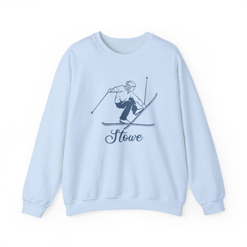 Buy light-blue Stowe, Vermont Sweatshirt - Vintage Skiing Graphic Crewneck