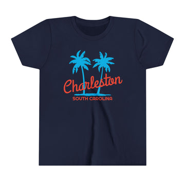 Charleston, South Carolina Youth Shirt - Retro Palm Tree Charleston Kid's T-Shirt