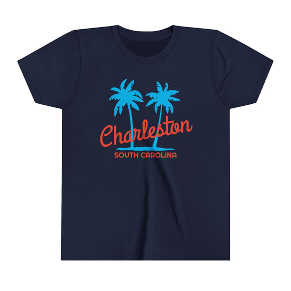 Charleston, South Carolina Youth Shirt - Retro Palm Tree Charleston Kid's T-Shirt