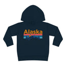 Alaska Toddler Hoodie - Retro Mountain Sun Unisex Alaska Toddler Sweatshirt-4