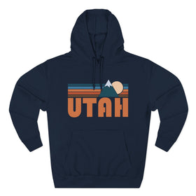 Buy navy Utah Hoodie - Retro Mountain Unisex Sweatshirt