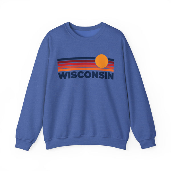 Wisconsin Sweatshirt Retro Sun Unisex - Vintage Wisconsin Inspired Warm Pullover Jumper
