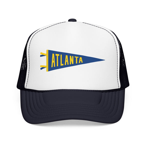 Atlanta, Georgia Pennant Trucker Hat — Retro Flag Foam Cap