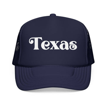 Kids Texas Trucker Hat Foam - Youth Snapback Cap on white background