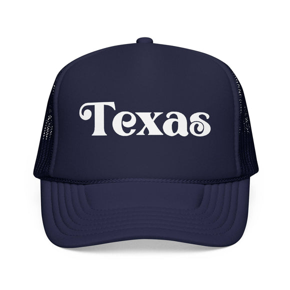 Kids Texas Trucker Hat Foam - Youth Snapback Cap on white background