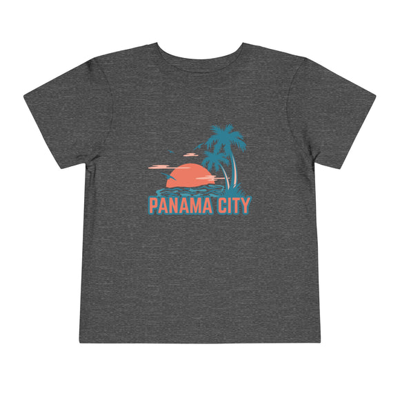 Panama City, Florida Toddler T-Shirt - Retro Palm Tree Toddler Panama City Shirt