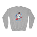 Wyoming Youth Crewneck Sweatshirt - Ski Snowman Unisex Kid's Wyoming Sweatshirt-2